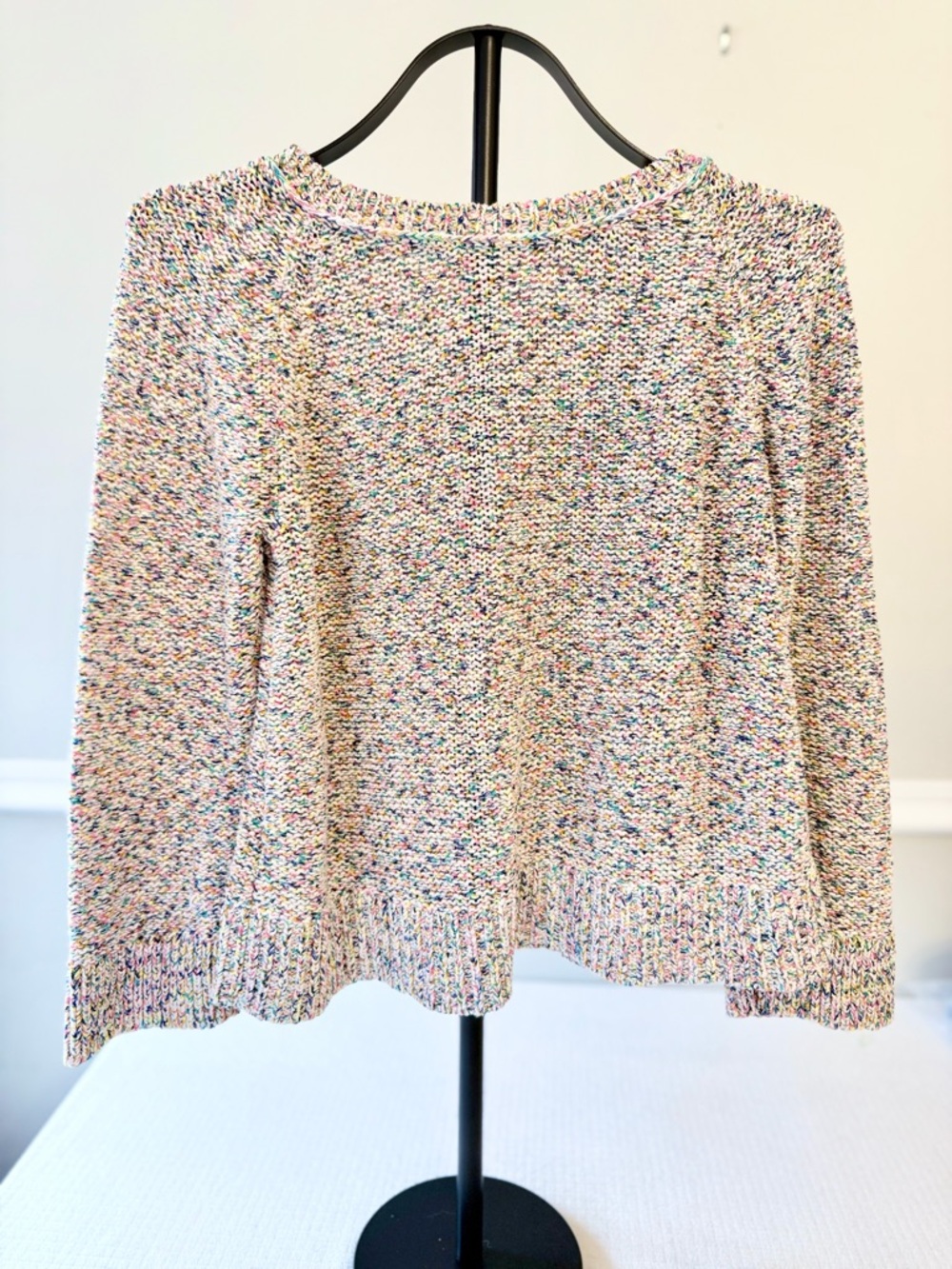 Lou & Grey LOFT Knit Sweater Size Medium Multicolor Confetti Yarn Top